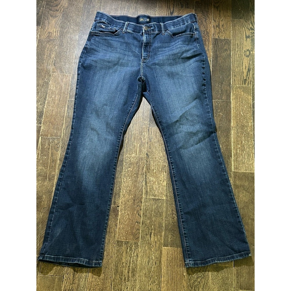 Women's Lee Reg Fit Bootcut Mid Rise Dark Blue Flex Flare Jeans ( Size:18 Med)